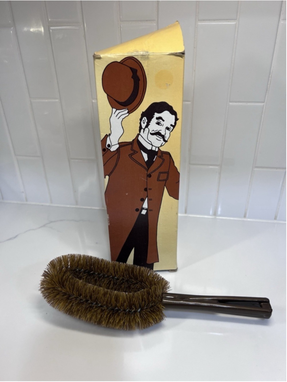 Vintage Stanley Home Product 10” Lint Clothes Shoes Brush In Original Box